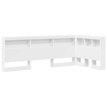 vidaXL Aufbewahrungskopfteil mit Regal Weiß 90 cm Holzwerkstoff