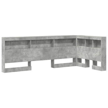 vidaXL Aufbewahrungskopfteil mit Regal Beton Grau 90 cm Holzwerkstoff