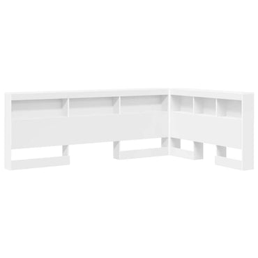 vidaXL Aufbewahrungskopfteil mit Regal Weiß 207,5 x 137,5 x 76,5 cm