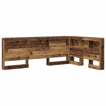 vidaXL Aufbewahrungskopfteil mit Regal Altholz 207,5 x 137,5 x 76,5 cm