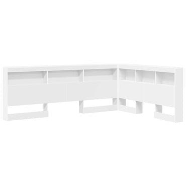 vidaXL Aufbewahrungskopfteil mit Regal Weiß 140 cm Holzwerkstoff
