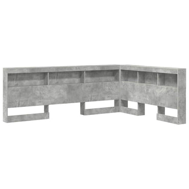 vidaXL Aufbewahrungskopfteil mit Regal Beton Grau 135 cm Holzwerkstoff