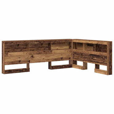 vidaXL Aufbewahrungskopfteil mit Regal Altholz 135 cm Holzwerkstoff