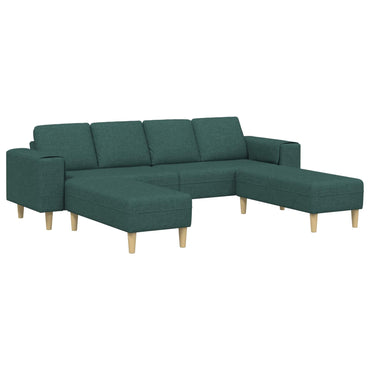 vidaXL Wohnzimmer Couch 3 pcs Dunkelgrün Polyester