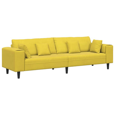 vidaXL Sofa mit Kissen Gelb 250 x 77 x 76 cm Samt