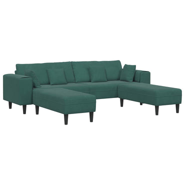vidaXL Sofa mit Kissen 3 pcs Dunkelgrün Samt