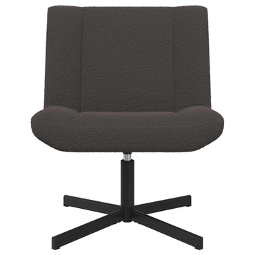 vidaXL Chaise pivotante Gris foncé 63 x 75 x 76 cm Cuir de mouton