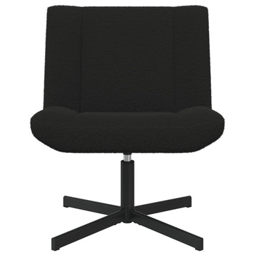vidaXL Chaise pivotante Noir 63 x 75 x 76 cm Cuir de mouton