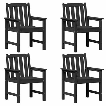 vidaXL Chaises de jardin 4 pcs Noir 65,5 x 59 x 88 cm Polyéthylène