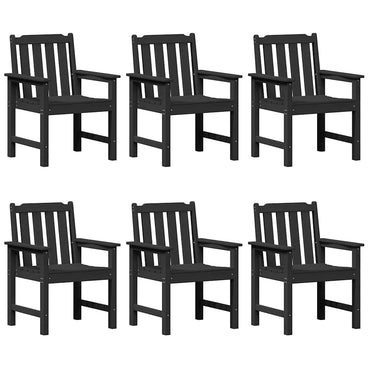 vidaXL Chaises de jardin 6 pcs Noir 65,5 x 59 x 88 cm Polyéthylène