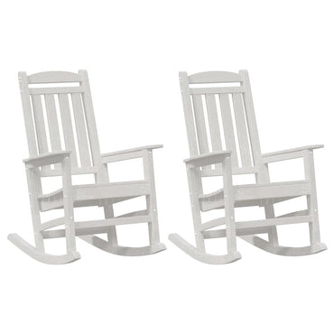 vidaXL Fauteuil à bascule 2 pcs Blanc 92 x 70 x 108 cm Polyéthylène