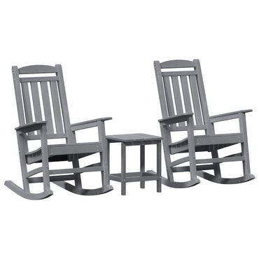 vidaXL Ensemble de 3 chaises à bascule de jardin Gris clair 38 x 38 x 46 cm
