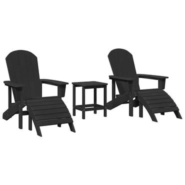 vidaXL Gartenstuhl 3 pcs Schwarz Polyethylen
