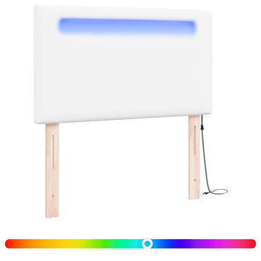 vidaXL LED Kopfteil Weiß 100 cm Kunstleder