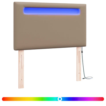 vidaXL LED Kopfteil Cappuccino 100 cm Kunstleder