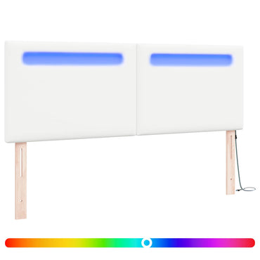 vidaXL LED Kopfteil Weiß 160 cm Kunstleder