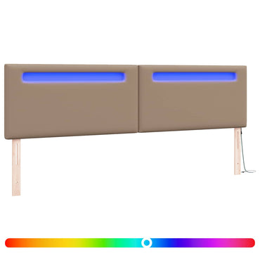 vidaXL LED Kopfteil Cappuccino 200 cm Kunstleder