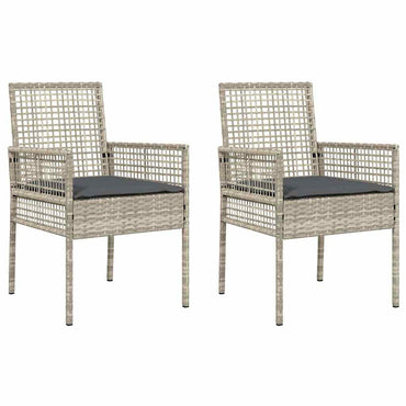 vidaXL Gartenstuhl 2 pcs Hellgrau 55 x 53 x 85 cm Poly-Rattan