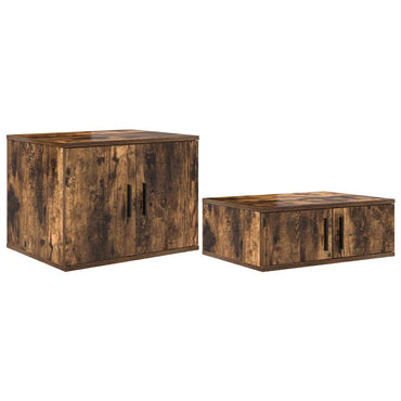 vidaXL Aufbewahrungsschrank 2 pcs Geräucherte Eiche 127 x 41 x 40 cm