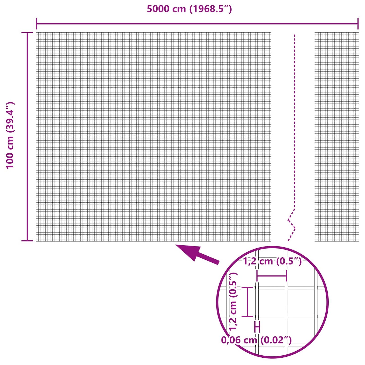 vidaXL Geschweißter Drahtzaun Silber 1 x 50 m
