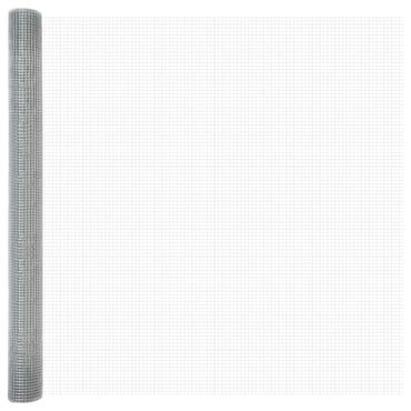 vidaXL Geschweißter Drahtzaun Silber 1,6 x 50 m