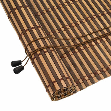 vidaXL Rollo mit Vorhängen Braun 120 x 160 cm Bambus