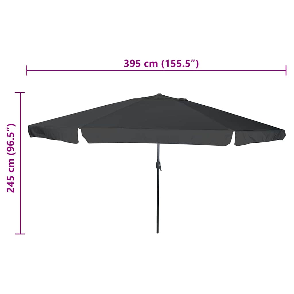 vidaXL Garten-Sonnenschirm Anthrazit 395 x 395 x 245 cm