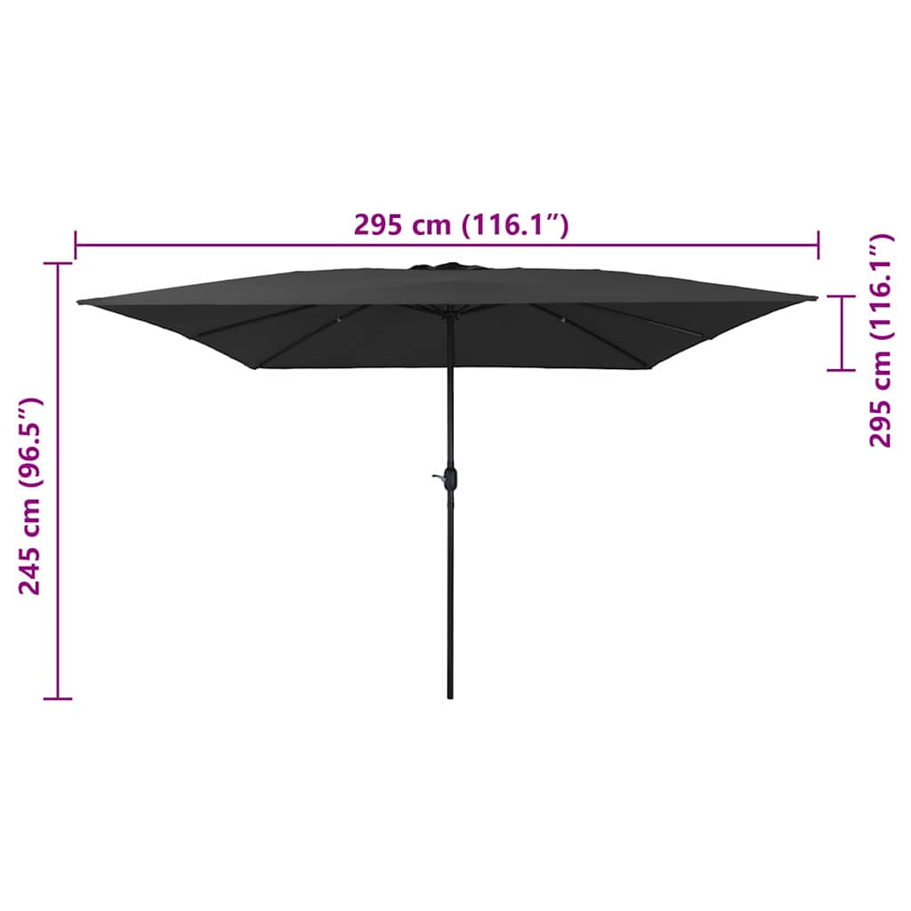 vidaXL Garten-Sonnenschirm Anthrazit 295 x 295 x 245 cm