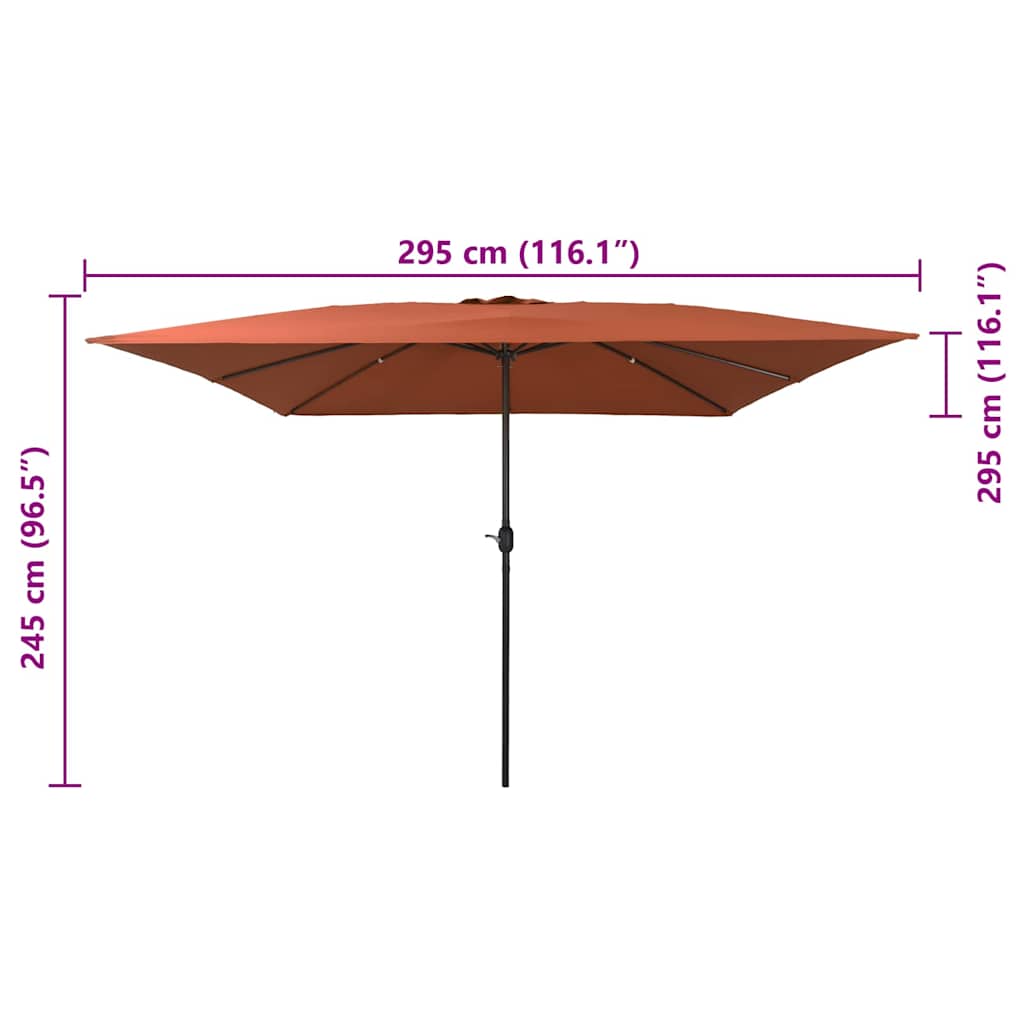 vidaXL Garten-Sonnenschirm Terrakotta 295 x 295 x 245 cm