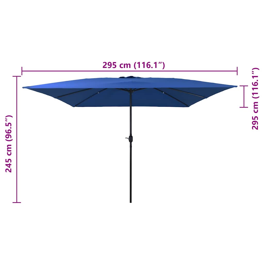 vidaXL Garten-Sonnenschirm Azurblau 295 x 295 x 245 cm