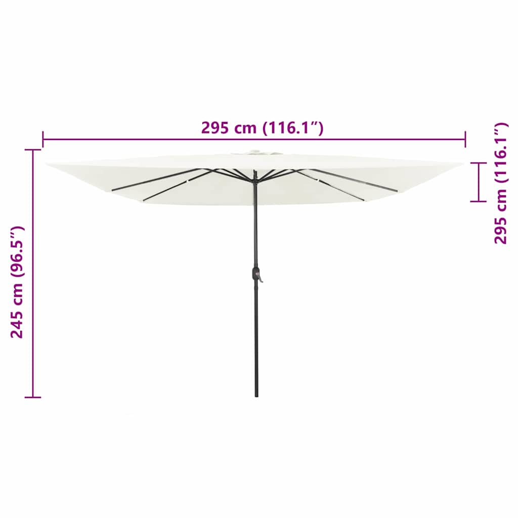 vidaXL Garten-Sonnenschirm Sand 295 x 295 x 245 cm Polyester und Stahl