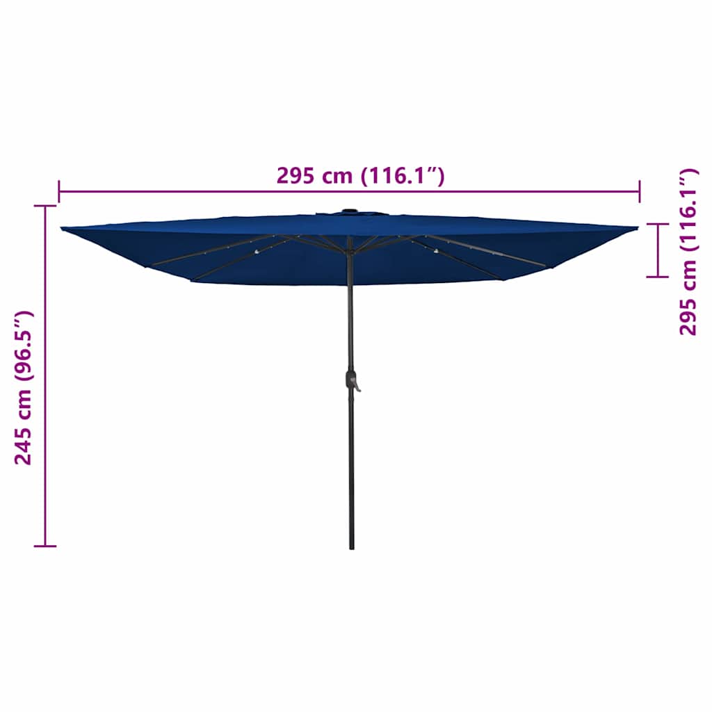 vidaXL Garten-Sonnenschirm Azurblau 295 x 295 x 245 cm