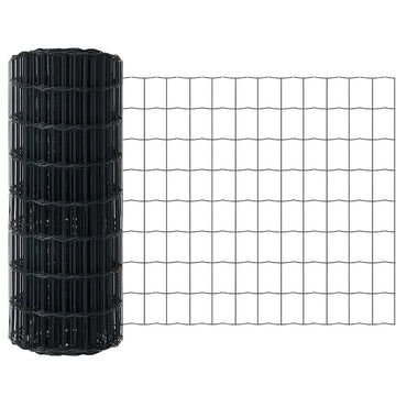 vidaXL Clôture européenne grise 0,6 x 10 m en fer revêtu de PVC