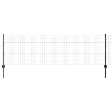 vidaXL Zaun mit Pfosten Grün 0,8 x 25 m Stahl und PVC