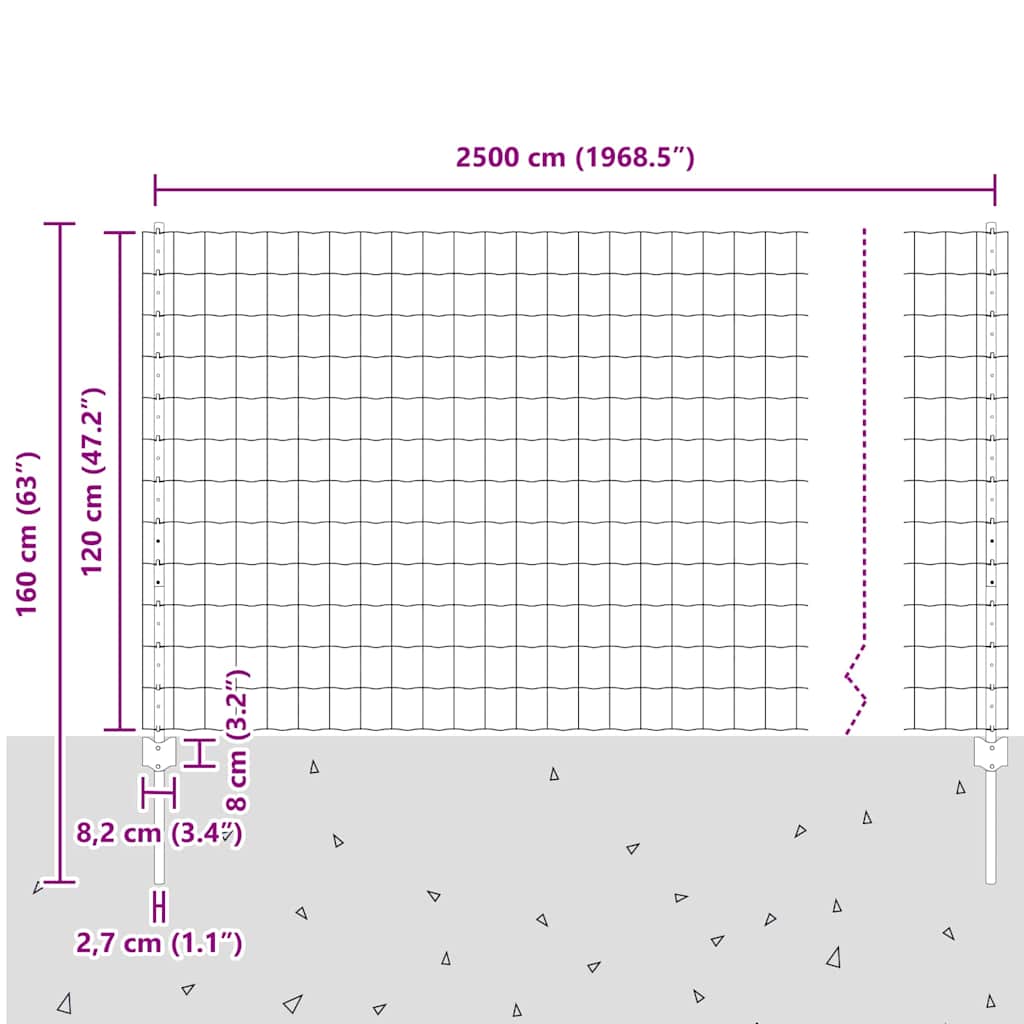vidaXL Clôture avec Poteaux Vert 1,2 x 25 m Acier et PVC