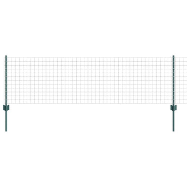 vidaXL Zaun mit Pfosten Grün 0,6 x 50 m Stahl und PVC