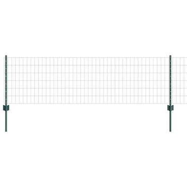 vidaXL Zaun mit Pfosten Grün 0,6 x 50 m Stahl und PVC