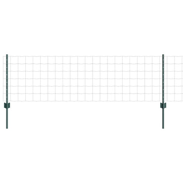 vidaXL Zaun mit Pfosten Grün 0,6 x 50 m Stahl und PVC