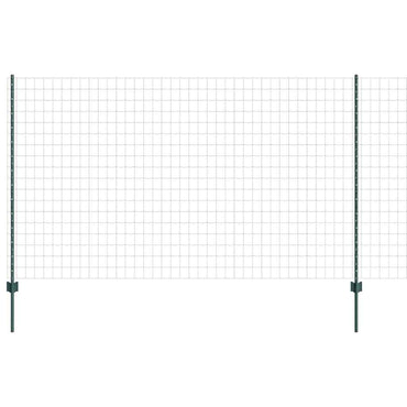 vidaXL Zaun mit Pfosten Grün 1,4 x 10 m Stahl und PVC