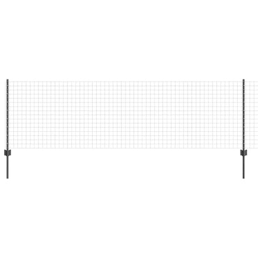 vidaXL Zaun mit Pfosten Grau 0,8 x 10 m Stahl und PVC