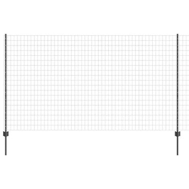 vidaXL Zaun mit Pfosten Grau 1,4 x 10 m Stahl und PVC