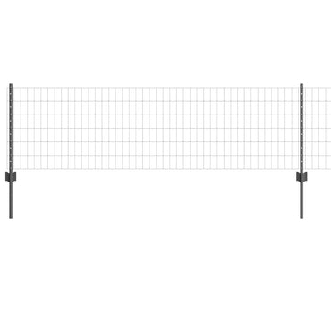 vidaXL Zaun mit Pfosten Grau 0,6 x 10 m Stahl und PVC