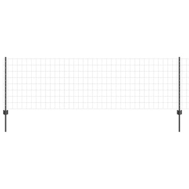 vidaXL Zaun mit Pfosten Grau 0,8 x 10 m Stahl und PVC