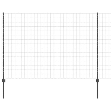 vidaXL Clôture avec poteaux Gris 1,6 x 10 m Acier et PVC