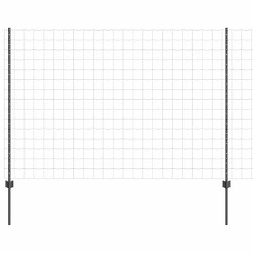 vidaXL Zaun mit Pfosten Grau 1,6 x 10 m Stahl und PVC