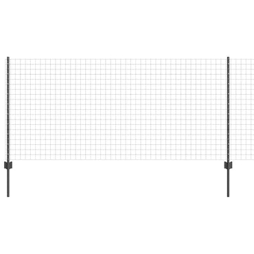 vidaXL Zaun mit Pfosten Grau 1 x 25 m Stahl und PVC