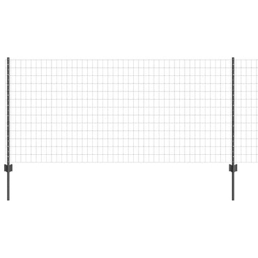 vidaXL Zaun mit Pfosten Grau 1 x 25 m Stahl und PVC