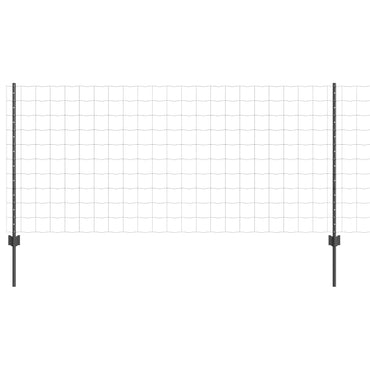 vidaXL Clôture avec poteaux gris 1 x 25 m acier