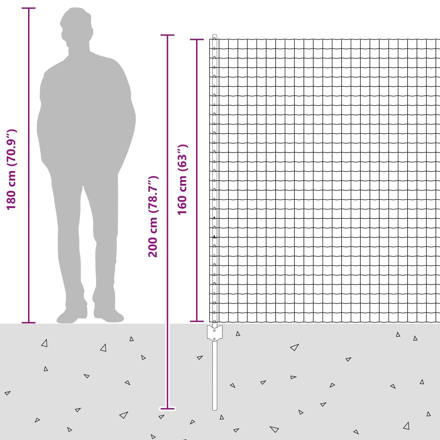 Zaun mit Pfosten Silber 1,6 x 10 m Stahl