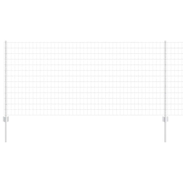 vidaXL Zaun mit Pfosten Silber 1 x 10 m Stahl